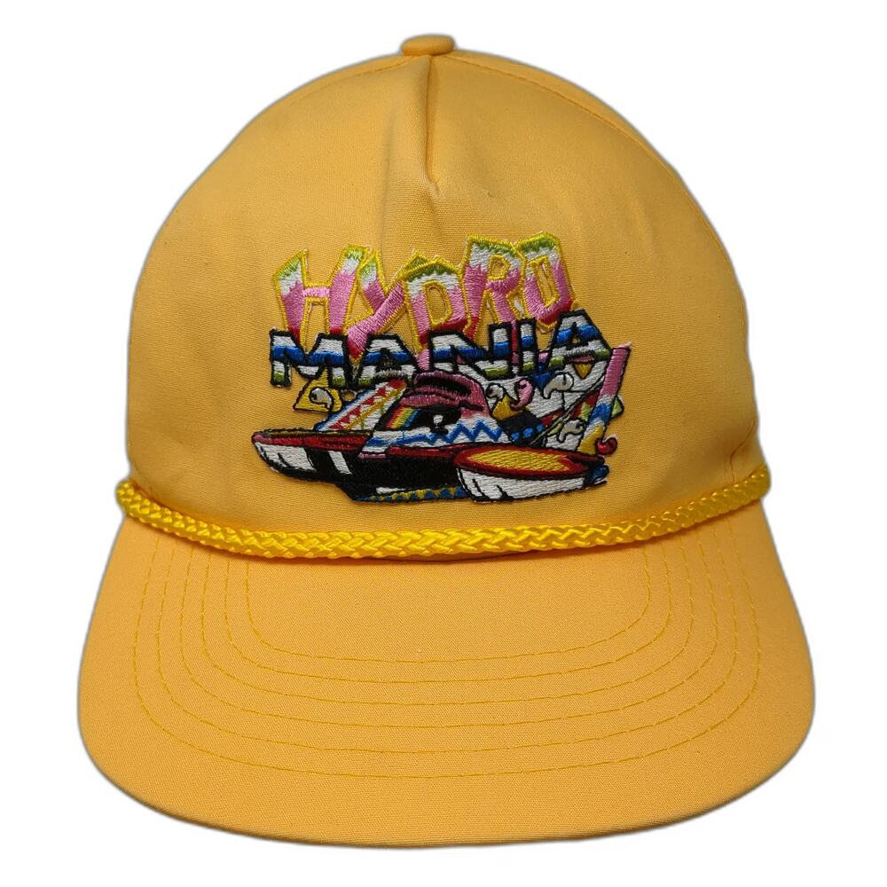 Designer Award 5 Panel Yellow OSFM Hydro Mania Jet Ski Rope Brim Snapback Hat
